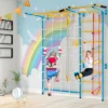 Costway 7 In 1 Kids Indoor Gym Playground Swedish Wall Ladder Children Home Climbing Gym