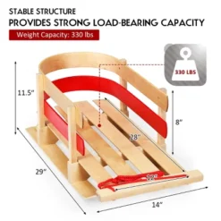 Costway Baby Kids Wooden Sled Solid Seat Toddler Boggan Outdoor Play Snow Toys -Costway Store GUEST 7592045c 2dab 414b b67a d1636b2f9ac4