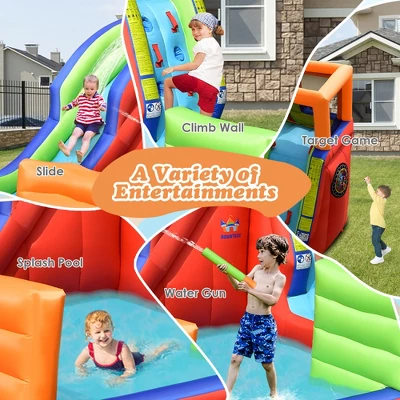 Costway 6-in-1 Pirate Ship Waterslide Kid Inflatable Castle W/ Water Blasters & 735W Blower 4 Costway 6-in-1 Pirate Ship Waterslide Kid Inflatable Castle W/ Water Blasters & 735W Blower - Image 4