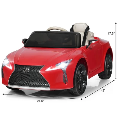 Costway 12V Kids Ride On Car Lexus LC500 Licensed Remote Control Electric Vehicle Red 2 Costway 12V Kids Ride On Car Lexus LC500 Licensed Remote Control Electric Vehicle Red - Image 2