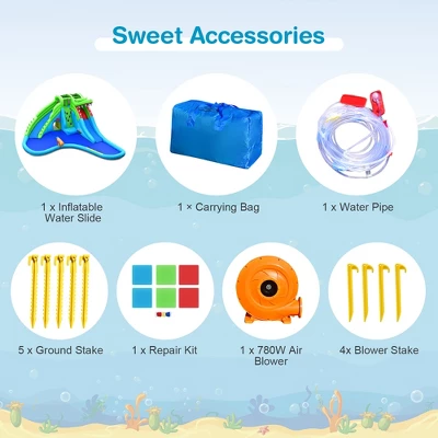 Costway Inflatable Style Water Slide Upgraded Kids Bounce Castle W/780W Blower 9 Costway Inflatable Style Water Slide Upgraded Kids Bounce Castle W/780W Blower - Image 9