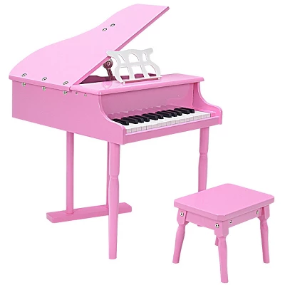 30 Key Childs Toy Grand Baby Piano W/ Kids Bench Wood Pink 1 30 Key Childs Toy Grand Baby Piano W/ Kids Bench Wood Pink