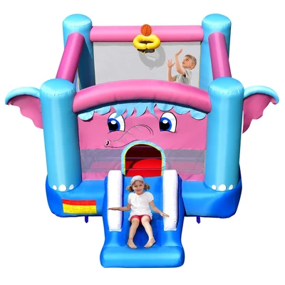 Costway Inflatable Bounce House 3-in-1 Elephant Theme Inflatable Castle W/ 735W Blower 3 Costway Inflatable Bounce House 3-in-1 Elephant Theme Inflatable Castle W/ 735W Blower - Image 3