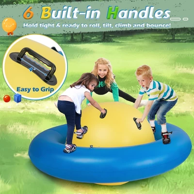 Costway 7.5 FT Inflatable Dome Rocker Bouncer With 6 Handles Fun Outdoor Game For Kids 4 Costway 7.5 FT Inflatable Dome Rocker Bouncer With 6 Handles Fun Outdoor Game For Kids - Image 4