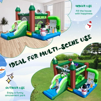 Costway 6-in-1 Winter Themed Snowman Inflatable Castle Kids Jumping House With 735W Blower 4 Costway 6-in-1 Winter Themed Snowman Inflatable Castle Kids Jumping House With 735W Blower - Image 4