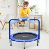 Costway 36'' Kids Trampoline Rebounder W/Full Covered Handrail & Pad Indoor Outdoor PinkBlue