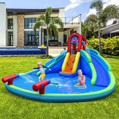Costway Inflatable Waterslide Wet & Dry Bounce House W/Upgraded Handrail Blower Excluded 2 Costway Inflatable Waterslide Wet & Dry Bounce House W/Upgraded Handrail Blower Excluded - Image 2