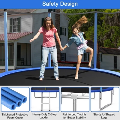 Costway 8/10/12/14/15/16FT Jumping Exercise Recreational Bounce Trampoline W/Safety Net 6 Costway 8/10/12/14/15/16FT Jumping Exercise Recreational Bounce Trampoline W/Safety Net - Image 6