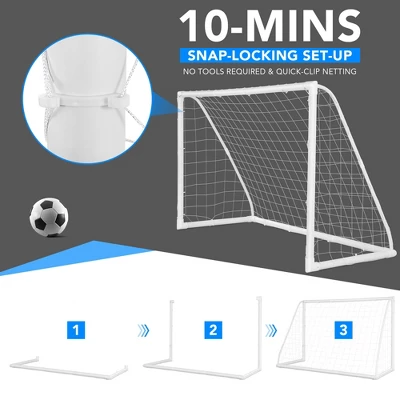 Costway 6 FT X 4 FT Portable Kids Soccer Goal Quick Set-up For Backyard Soccer Training 2 Costway 6 FT X 4 FT Portable Kids Soccer Goal Quick Set-up For Backyard Soccer Training - Image 2