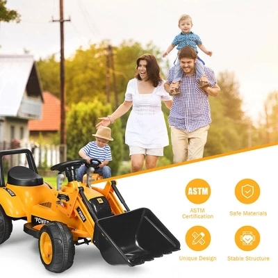 Costway Kids Ride On Excavator Digger 6V Battery Powered Tractor W/Digging Bucket Yellow 5 Costway Kids Ride On Excavator Digger 6V Battery Powered Tractor W/Digging Bucket Yellow - Image 5