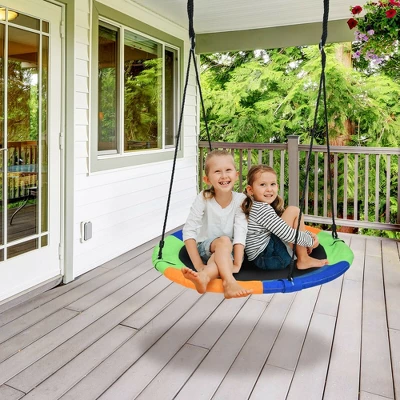 Costway 40'' Flying Saucer Tree Swing Outdoor Play Set W/ Adjustable Ropes Colorful/Camouflage Green 3 Costway 40'' Flying Saucer Tree Swing Outdoor Play Set W/ Adjustable Ropes Colorful/Camouflage Green - Image 3