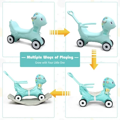 Costway Baby Rocking Horse 4 In 1 Kids Ride On Toy Push Car W/ Music Indoor Outdoor Gift 6 Costway Baby Rocking Horse 4 In 1 Kids Ride On Toy Push Car W/ Music Indoor Outdoor Gift - Image 6