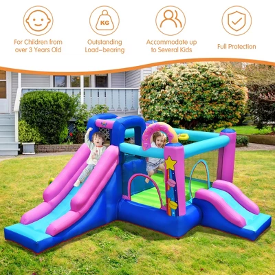 Bountech Inflatable Bounce Castle Dual Slides Jumping Bouncer W/ Climbing Wall 3 Bountech Inflatable Bounce Castle Dual Slides Jumping Bouncer W/ Climbing Wall - Image 3