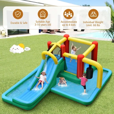 Costway Slide Water Park Climbing Bouncer Pendulum Tunnel Game With 750W Blower 6 Costway Slide Water Park Climbing Bouncer Pendulum Tunnel Game With 750W Blower - Image 6