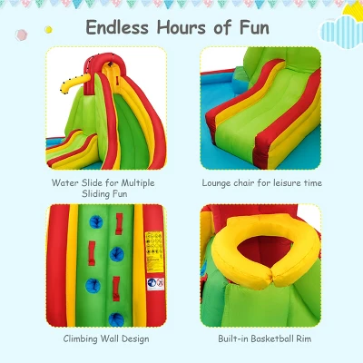 Costway Kids Inflatable Water Slide Bounce Park Splash Pool W/Water Cannon & 480W Blower 6 Costway Kids Inflatable Water Slide Bounce Park Splash Pool W/Water Cannon & 480W Blower - Image 6