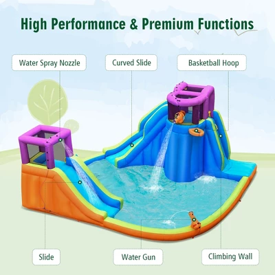 Costway 6 In 1 Inflatable Dual Slide Water Park Climbing Bouncer 5 Costway 6 In 1 Inflatable Dual Slide Water Park Climbing Bouncer - Image 5