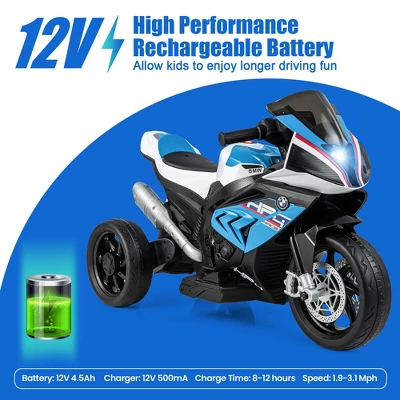 Costway 12V Kids Ride On Motorcycle Licensed BMW 3 Wheels Electric Toy W/ Light & Music 5 Costway 12V Kids Ride On Motorcycle Licensed BMW 3 Wheels Electric Toy W/ Light & Music - Image 5
