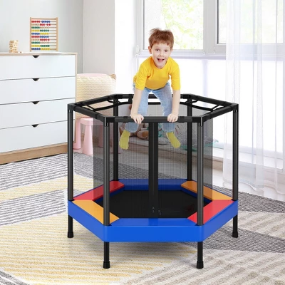 Costway 48'' Hexagonal Kids Trampoline Recreational Bounce Jumper W/Foam Padded Handrails 2 Costway 48'' Hexagonal Kids Trampoline Recreational Bounce Jumper W/Foam Padded Handrails - Image 2