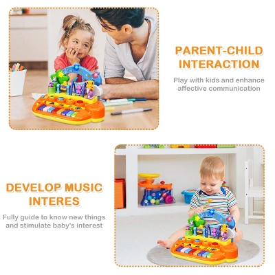 Costway Kids Rainbow Piano Keyboard 8 Keys Music Toy Gift W/ Animal Playground LED Light 8 Costway Kids Rainbow Piano Keyboard 8 Keys Music Toy Gift W/ Animal Playground LED Light - Image 8