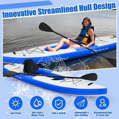 Costway 1 Person Inflatable Kayak Includes Aluminum Paddle With Hand Pump GreenBlue 1 Costway 1 Person Inflatable Kayak Includes Aluminum Paddle With Hand Pump GreenBlue