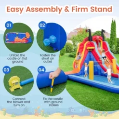 Costway Inflatable Water Slide Park Pirate Theme Bouncer Playhouse Castle With 735W Blower 15 Costway Inflatable Water Slide Park Pirate Theme Bouncer Playhouse Castle With 735W Blower -Costway Store GUEST 87202220 468c 404a 968b 25ac61fec0d1