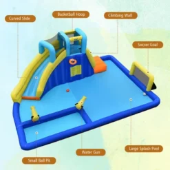 Costway Inflatable Water Slide Climbing Bounce House Splash Pool W/ 735W Blower 16 Costway Inflatable Water Slide Climbing Bounce House Splash Pool W/ 735W Blower -Costway Store GUEST 8889acde 00fe 4b13 ba03 e3bdd3aff9e7