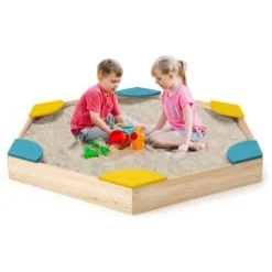 Costway Outdoor Wooden Sandbox With Seats Backyard Bottomless Sandpit For Kids Aged 3+ 16 Costway Outdoor Wooden Sandbox With Seats Backyard Bottomless Sandpit For Kids Aged 3+ -Costway Store GUEST 891e7753 cc5e 4310 a377 86c3569e0928