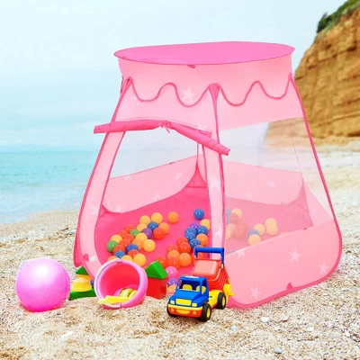 Costway Kid Outdoor Indoor Princess Play Tent Playhouse Ball Tent Toddler Toys W/ 100 Balls 4 Costway Kid Outdoor Indoor Princess Play Tent Playhouse Ball Tent Toddler Toys W/ 100 Balls - Image 4
