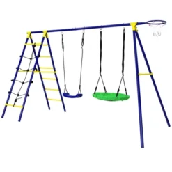 Costway 5-In-1 Outdoor Kids Swing Set W/ Heavy Duty Swing Frame & Ground Stakes Backyard 16 Costway 5-In-1 Outdoor Kids Swing Set W/ Heavy Duty Swing Frame & Ground Stakes Backyard -Costway Store GUEST 8998d186 b059 4e02 870b 8a94d027f51c