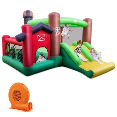 Costway Farm Themed Inflatable Castle Kids Bounce House W/ Double Slides 11 Costway Farm Themed Inflatable Castle Kids Bounce House W/ Double Slides - Image 11