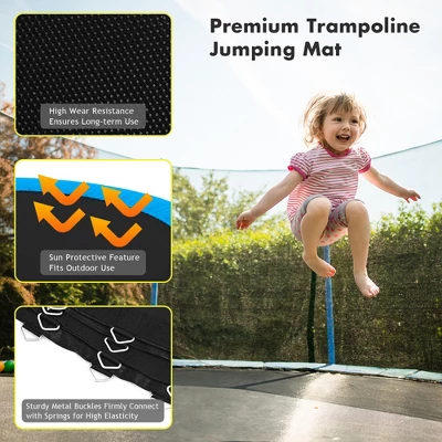 Costway Replacement Trampoline Mat Jumping Mat Fits 8/10/12/14/15/16ft Frame W/ V-Hooks 5 Costway Replacement Trampoline Mat Jumping Mat Fits 8/10/12/14/15/16ft Frame W/ V-Hooks - Image 5