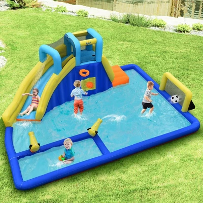 Costway Inflatable Water Slide Bounce House Climbing Wall Without Blower 1 Costway Inflatable Water Slide Bounce House Climbing Wall Without Blower