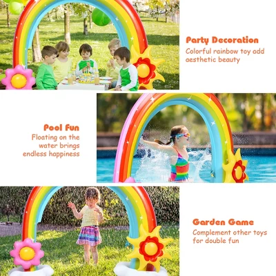 Costway Inflatable Rainbow Sprinkler Summer Outdoor Kids Spray Water Toy Yard Party Pool 1 Costway Inflatable Rainbow Sprinkler Summer Outdoor Kids Spray Water Toy Yard Party Pool