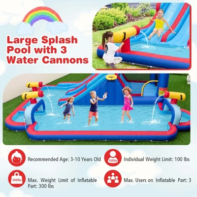 Costway Inflatable Water Slide Park Kids Bounce House Climbing Jumping With 750W Blower 5 Costway Inflatable Water Slide Park Kids Bounce House Climbing Jumping With 750W Blower - Image 5