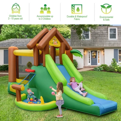 Costway Kids Inflatable Jungle Bounce House Dual Slide Jumping Castle Bouncer 5 Costway Kids Inflatable Jungle Bounce House Dual Slide Jumping Castle Bouncer - Image 5