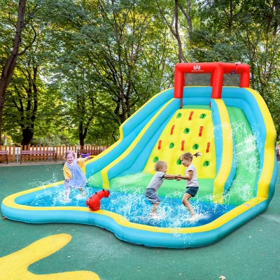 Costway Inflatable Mighty Water Slide Park Bounce Splash Pool Patio 2 Costway Inflatable Mighty Water Slide Park Bounce Splash Pool Patio - Image 2