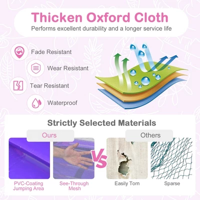 Costway Inflatable Bounce House 3-in-1 Princess Theme Inflatable Castle W/ 550W Blower 6 Costway Inflatable Bounce House 3-in-1 Princess Theme Inflatable Castle W/ 550W Blower - Image 6