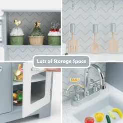 Costway Pretend Play Kitchen Wooden Toy Set For Kids W/ Realistic Light & Sound 13 Costway Pretend Play Kitchen Wooden Toy Set For Kids W/ Realistic Light & Sound -Costway Store GUEST 8d8ca150 880e 41ee 8d6b 110d5a130323