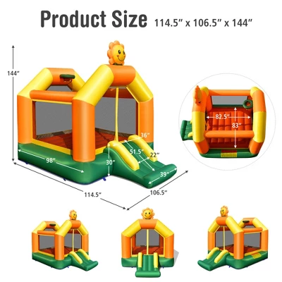 Costway Inflatable Bounce Castle Jumping House Kids Playhouse W/ Slide Blower Excluded 1 Costway Inflatable Bounce Castle Jumping House Kids Playhouse W/ Slide Blower Excluded