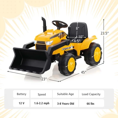 Costway 12V Kids Ride On Excavator Digger Electric Bulldozer Tractor RC With Light & Music 3 Costway 12V Kids Ride On Excavator Digger Electric Bulldozer Tractor RC With Light & Music - Image 3