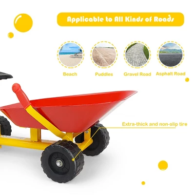 8''Heavy Duty Kids Ride-on Sand Dumper Front Tipping W 4 Wheels Sand Toy Gift 4 8''Heavy Duty Kids Ride-on Sand Dumper Front Tipping W 4 Wheels Sand Toy Gift - Image 4