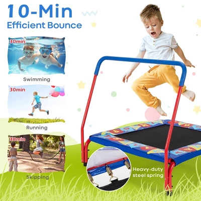 Costway 36" Kids Square Trampoline Indoor Outdoor Rebounder W/Foam Handrail Alphabet Pad 5 Costway 36" Kids Square Trampoline Indoor Outdoor Rebounder W/Foam Handrail Alphabet Pad - Image 5