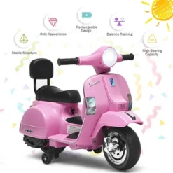 Costway 6V Kids Ride On Vespa Scooter Motorcycle For Toddler W/ Training Wheels PinkBlueGreenBlack 15 Costway 6V Kids Ride On Vespa Scooter Motorcycle For Toddler W/ Training Wheels PinkBlueGreenBlack -Costway Store GUEST 91d09902 5deb 4bd1 9f6e b1cb511162e3