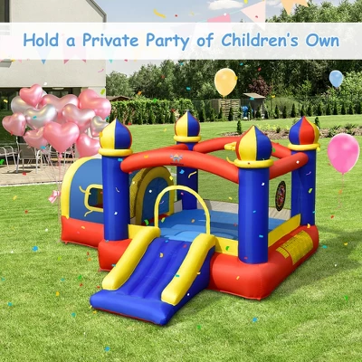 Costway Inflatable Castle Kids Bounce House W/ Slide Jumping & Playhouse Blower Excluded 2 Costway Inflatable Castle Kids Bounce House W/ Slide Jumping & Playhouse Blower Excluded - Image 2