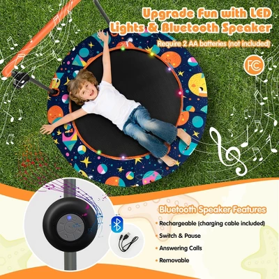 Costway 36'' Mini Toddler Trampoline W/LED Bluetooth Speaker Detachable Handle Kids Gifts 4 Costway 36'' Mini Toddler Trampoline W/LED Bluetooth Speaker Detachable Handle Kids Gifts - Image 4