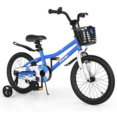 Costway 18'' Kid's Bike With Removable Training Wheels & Basket For 4-8 Years Old White/Blue/Red/Skyblue 13 Costway 18'' Kid's Bike With Removable Training Wheels & Basket For 4-8 Years Old White/Blue/Red/Skyblue - Image 13