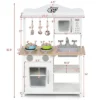 Costway Wooden Pretend Play Kitchen Set For Kids Toddlers W/ Accessories & Sink