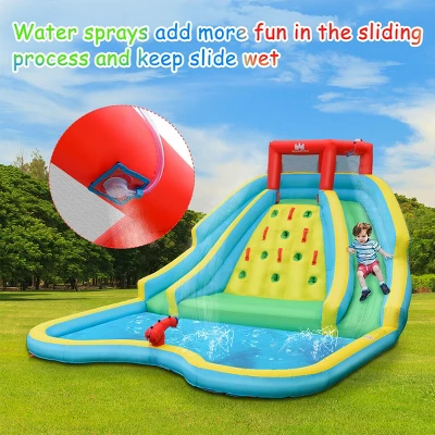 Costway Inflatable Mighty Water Slide Park Bounce Splash Pool Patio 4 Costway Inflatable Mighty Water Slide Park Bounce Splash Pool Patio - Image 4