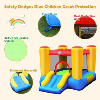 Costway Inflatable Bouncer Kids Slide Bounce House For Indoor Outdoor With 350W Blower 5 Costway Inflatable Bouncer Kids Slide Bounce House For Indoor Outdoor With 350W Blower - Image 5