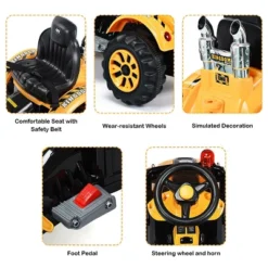 Costway 12V Battery Powered Kids Ride On Excavator Truck W/ Front Loader Digger Yellow 14 Costway 12V Battery Powered Kids Ride On Excavator Truck W/ Front Loader Digger Yellow -Costway Store GUEST 961caf69 a13d 4bfc a1f6 43bc734ceea4